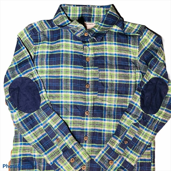 Carter's Other - Carter’s Kids blue/green Plaid Longsleeve
